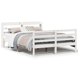 Bed Frame with Headboard without Mattress White 140x190 cm 3306638