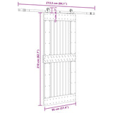 Sliding Door with Hardware Set 95x210 cm Solid Wood Pine 3332722