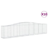 Arched Gabion Baskets 10 pcs 400x50x80/100 cm Galvanised Iron 3145951