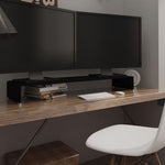 ZNTS TV Stand/Monitor Riser Glass Black 110x30x13 cm 244140