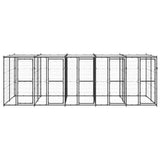 Outdoor Dog Kennel Steel with Roof 12.1 m 3082252