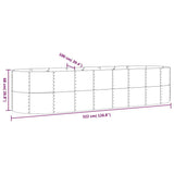 Garden Raised Bed Galvanised Steel 322x100x68 cm Silver 319072