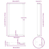 ZNTS Coffee Table Legs U-Shaped 2 pcs White 60x cm Steel 4013249