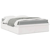 Bed with Mattress White 160x200 cm Solid Wood Pine 3281929