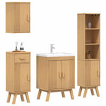 Bathroom Furniture Set with Door 4 pcs Brown 114 x 43 x 73.5 cm 3334190