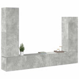 4 Piece TV Cabinet Set Concrete Grey Engineered Wood 3114633