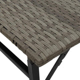 5 Piece Garden Dining Set Foldable Grey Poly Rattan 365946