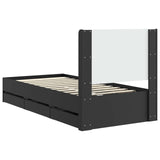 Bed Frame with Storage and Headboard Black 90 x 190 cm 3413984