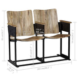 2-Seater Bench Solid Mango Wood and Steel 244954