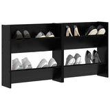 Shoe Cabinet 2 pcs Black Oak 60 x 18 x 60 cm Engineered Wood 875145