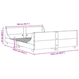 Bed Frame without Mattress White 140x190 cm Solid Wood Pine 3302286