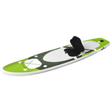 Inflatable Stand Up Paddle Board Set Green 300x76x10 cm 93383