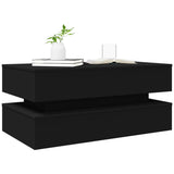 ZNTS Coffee Table with LED Lights Black 90x50x40 cm 839862