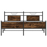 Metal Bed Frame without Mattress Smoked Oak 160x200 cm 3325113