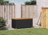 Garden Storage Box Black 80x40x48 cm Poly Rattan Acacia Wood 366282