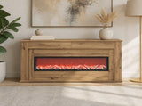 Fireplace with LED Strip Artisan Oak 130 x 20 x 69.5 cm 8021094
