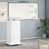 Lectern with Wheels & Drawer White 55x55x107 cm Engineered Wood 848024