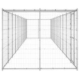Outdoor Dog Kennel Galvanised Steel with Roof 26.62 m 3082307
