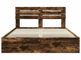 Bed Frame with Drawer Smoked Oak 120 x 190 cm Engineer Wood 3411522