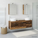 Bathroom Furniture Set 5 pcs Old Wood Engineered Wood and Glass 3406997