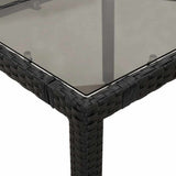 Garden Table Black PE Rattan 90x90 cm Sturdy Garden Table 365586