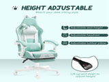 Cat Ear and Paw Reclining Office Chair, with Footrest - Light Blue/White T3398P377433