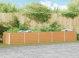 Garden Raised Bed Light Brown 400 x 80 x 77 cm Galvanised Steel 42017340