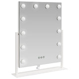 LED Vanity Mirror White 44 x 10 x 53 cm Glass and Steel 42020525