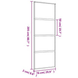 Sliding Door Gold 76x205 cm Clear ESG Glass and Aluminium 155178