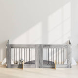 Dog Gate with Stands 4 pcs Grey Sonoma 80 x 60 cm 892136