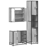 3 Piece Bathroom Furniture Set Grey Sonoma Engineered Wood 3301088