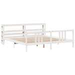 Bed Frame with Headboard without Mattress White 200x200 cm 3305978
