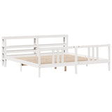 Bed Frame with Headboard without Mattress White 200x200 cm 3305978