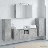 Bathroom Furniture Set 6 pcs Concrete Grey 100 x 14.5 x 70 cm 3407162