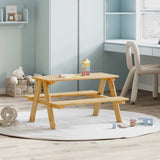 Children's Table with Benches IRUN 90x79.5x50 cm Solid Wood 42000163