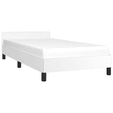 Bed Frame without Mattress White Twin Faux Leather 347526
