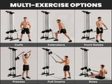 SPORTNOW Wall Mount Cable Machine, 15 Positions Adjustable Cable Crossover Machine Dual Pulley T3398P549112