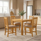 Dining Set 5 pcs Grey Solid Oak Wood 3430329