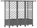 Raised Bed with Trellis and Roof Light Grey 163.5 x 40 x 142 cm 3423127