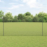 Welded Wire Fence with Post 25 x 1.6 m PVC-Coated Steel Grey 3336614