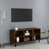 TV Cabinet with Metal Legs Smoked Oak 103.5x30x50 cm 813155