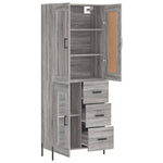 Highboard Grey Sonoma 69.5x34x180 cm Engineered Wood 3199951