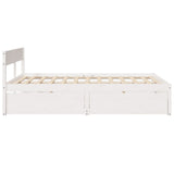 Bed Frame without Mattress White 150x200 cm King Size Solid Wood Pine 3282346