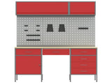 Work Cabinet Set with Drawer with Storage Manual 8 pcs Red 3321469