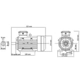 3 Phase Electric Motor Aluminium 1.5kW/2HP 2 Pole 2840 RPM 148003