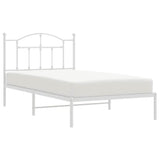 Metal Bed Frame without Mattress with Headboard White 100x190cm 353482