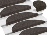 Stair Mats Self-adhesive 30 pcs 56x17x3 cm Anthracite Half Round 3365687