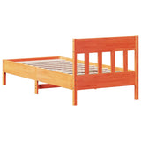 Bed Frame without Mattress Wax Brown 100x200 cm Solid Wood Pine 842657