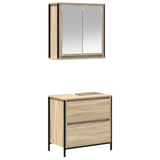 2 Piece Bathroom Furniture Set Sonoma Oak Engineered Wood 3328365