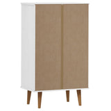 Shoe Cabinet MOLDE White 59,5x35x103 cm Solid Wood Pine 350526